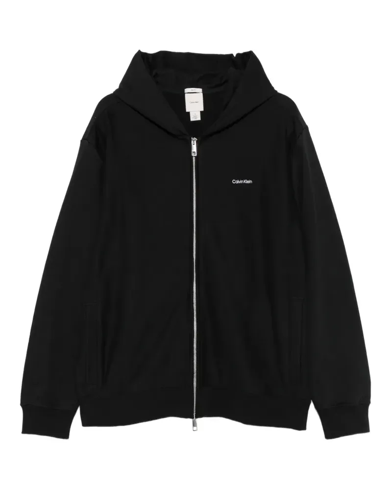 Calvin Klein Kapuzenjacke mit Logo-Stickerei - Schwarz Schwarz