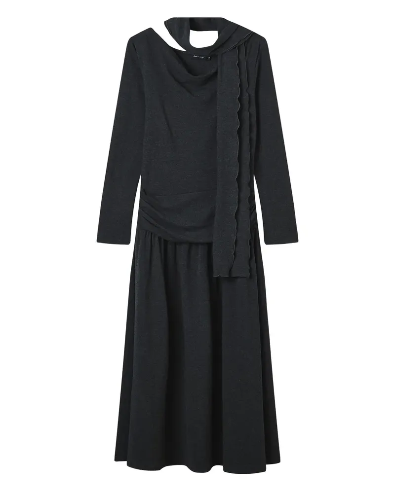 Tout a Coup Gerafftes Maxikleid mit Schaldetail - Grau Grau