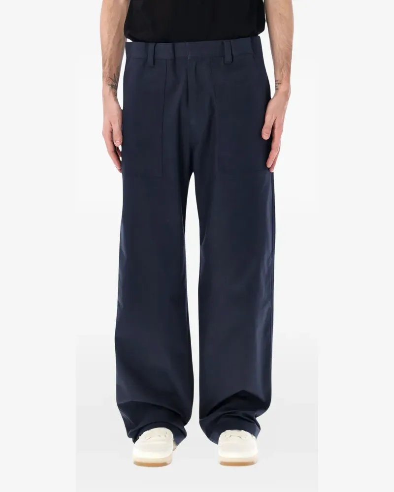 Prada belt loops wide-leg trousers - Blau Blau