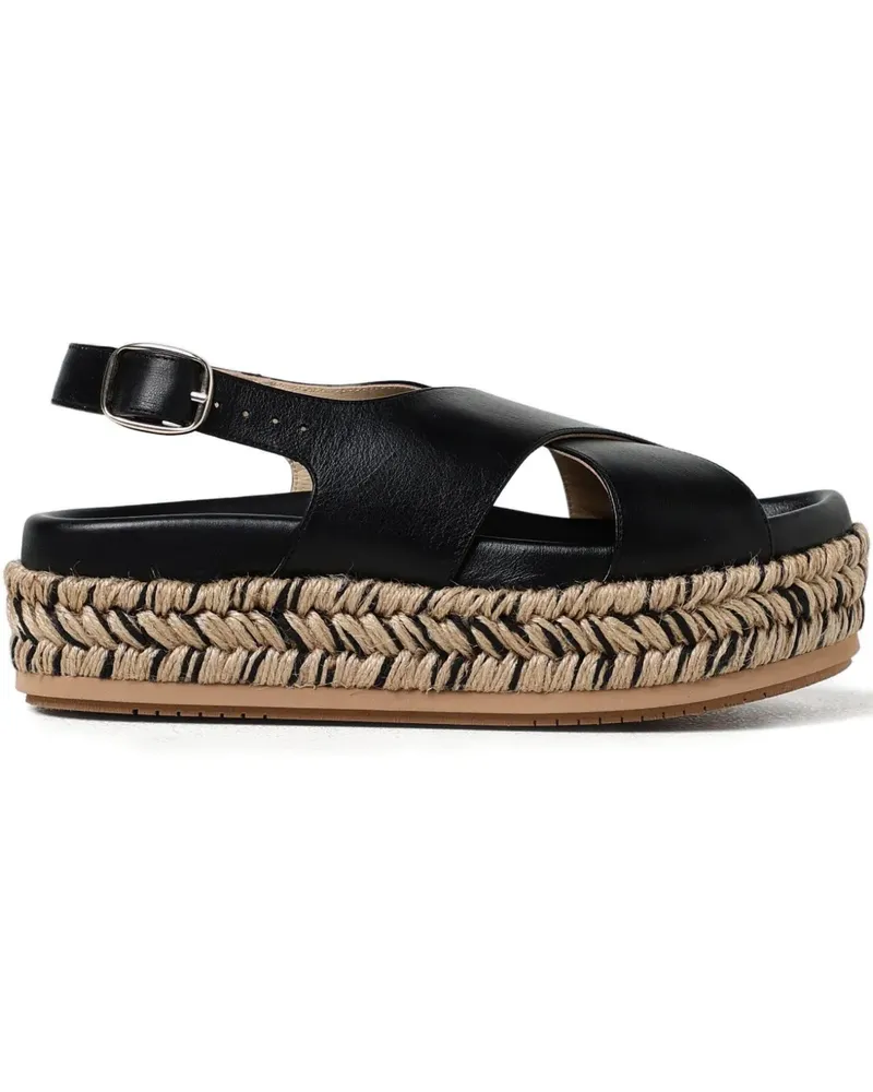 Paloma Barceló Gewebte Francia Plateau-Sandalen 35mm - Schwarz Schwarz