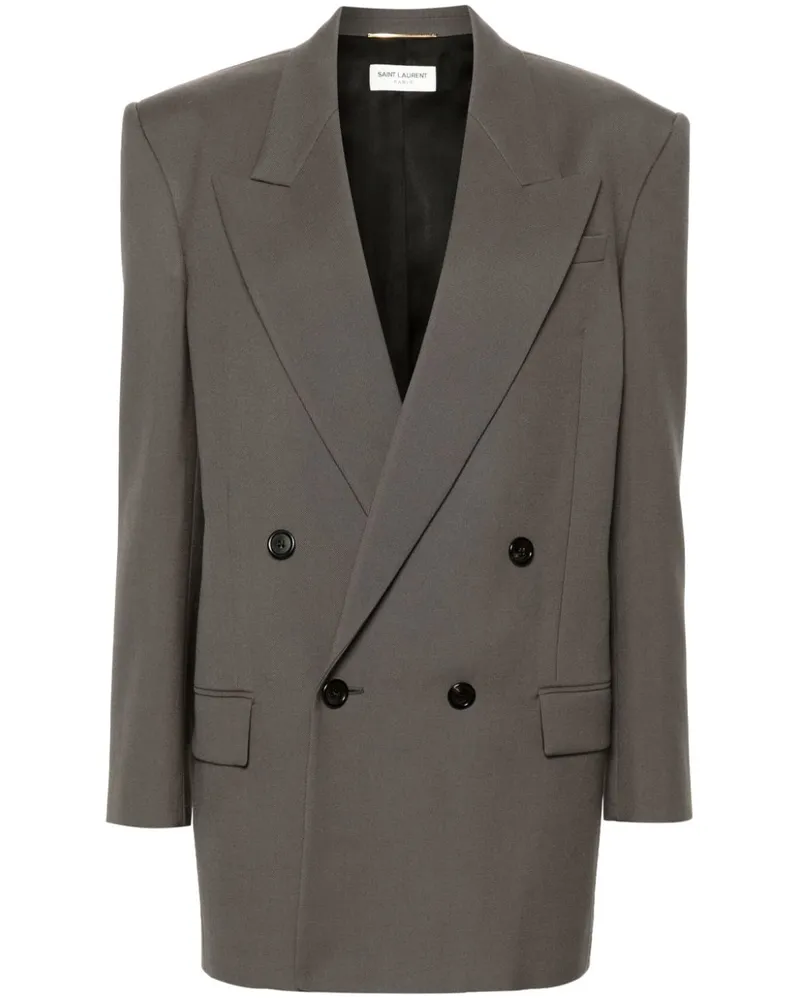 Saint Laurent Blazer mit steigendem Revers - Grau Grau