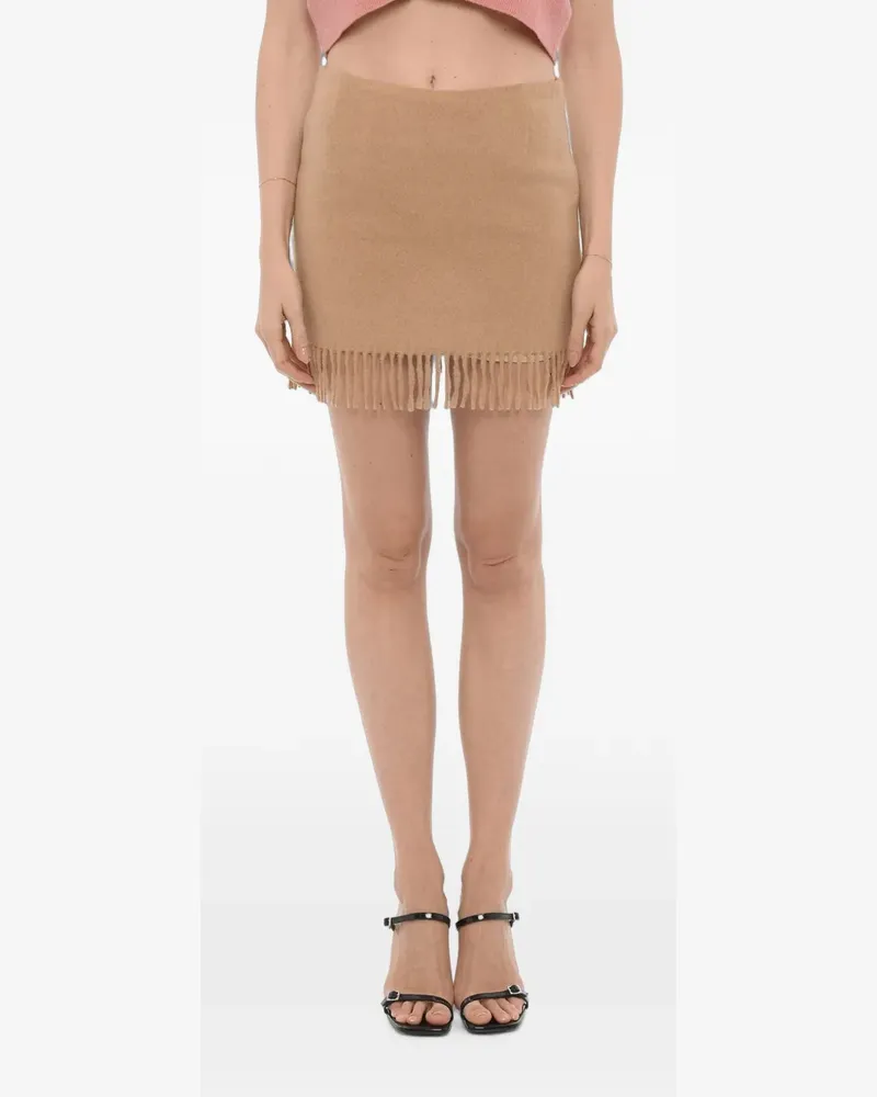 The Garment fringed-trim skirt - Nude Nude