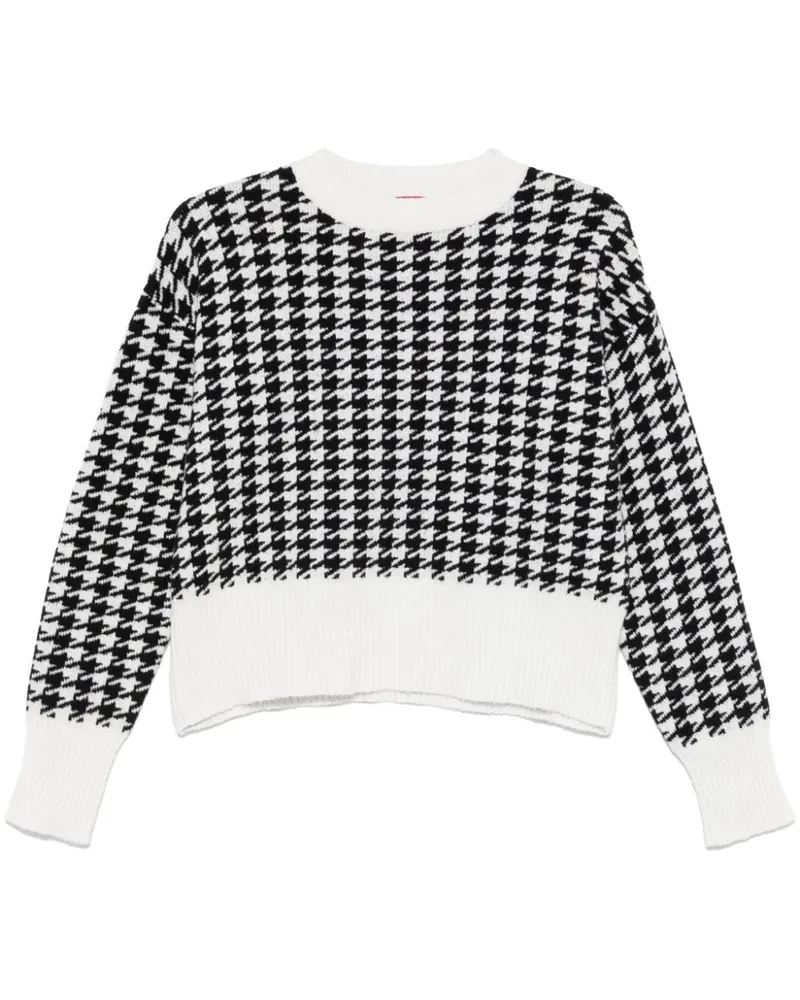 HUGO BOSS Pullover mit Hahnentritt-Intarsie - Schwarz Schwarz