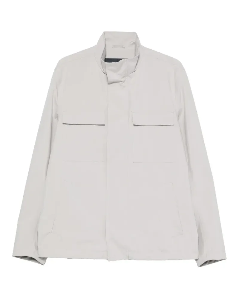 Herno high-neck chest-pocket jacket - Grau Grau