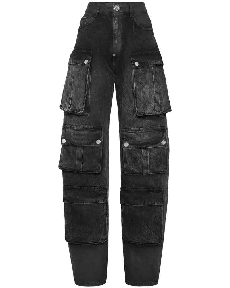 Philipp Plein Cargo-Jeans im Oversized-Look - Schwarz Schwarz