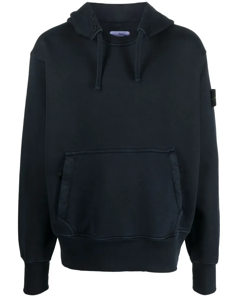 Stone Island Hoodie mit Kompass-Patch - Blau Blau