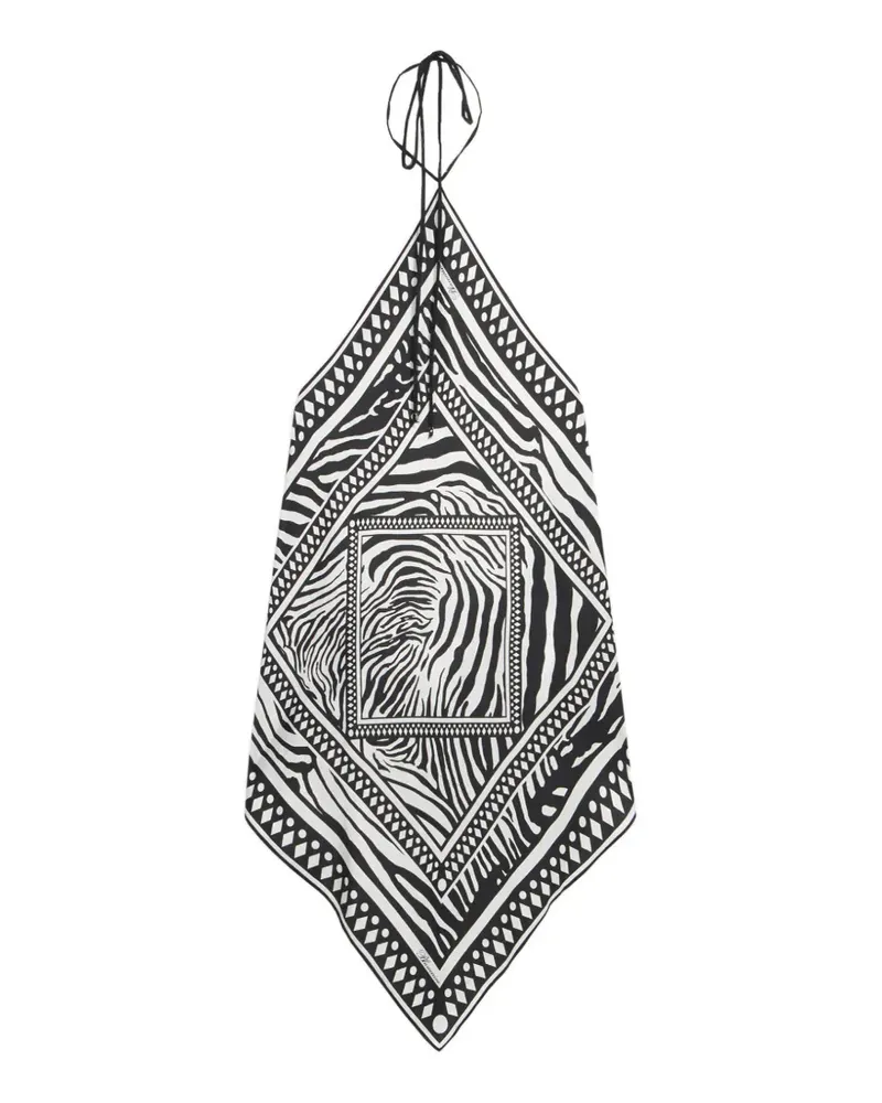 Blumarine zebra foulard print top - Weiß Weiß