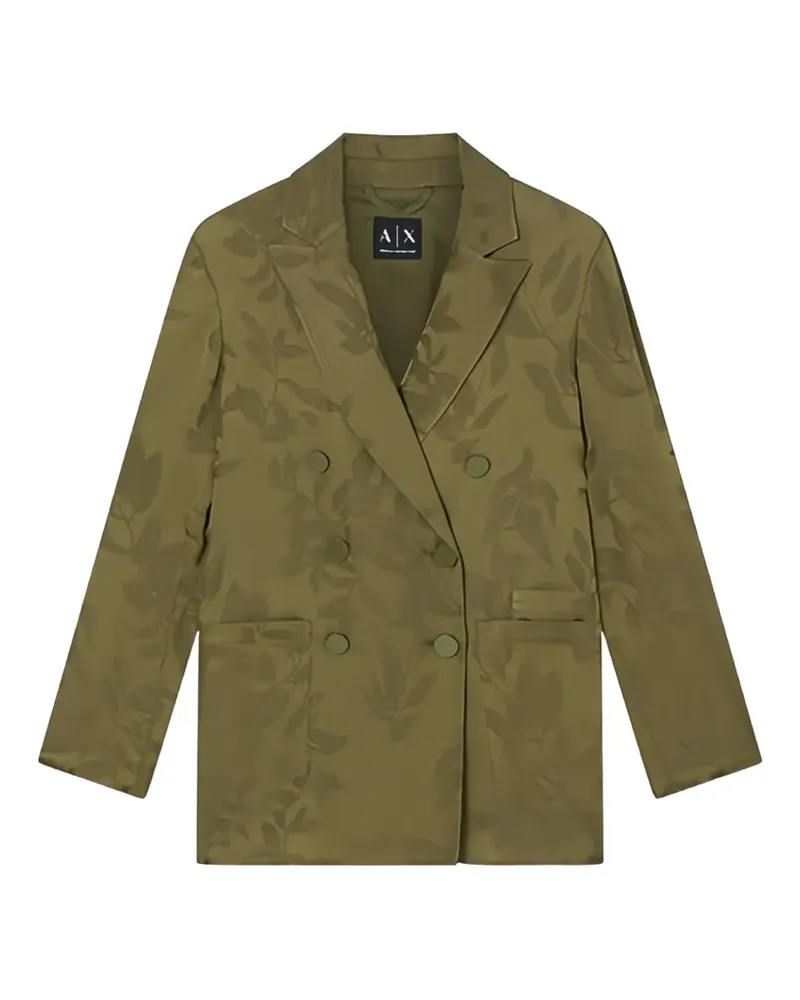 Armani Exchange leaf print double-breasted blazer - Grün Grün