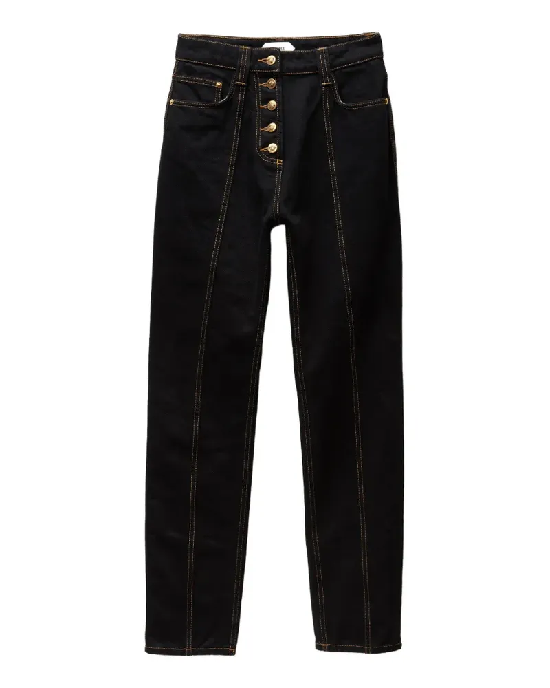Versace High-Waist-Jeans mit geradem Bein - Schwarz Schwarz