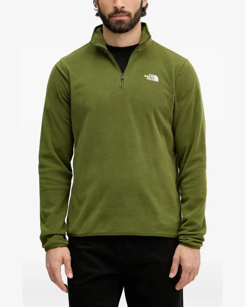 The North Face logo-embroidered half-zip sweater - Grün Grün