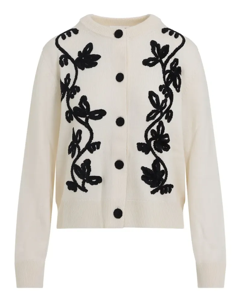 Jil Sander Cardigan mit Blumenstickerei - Nude Nude