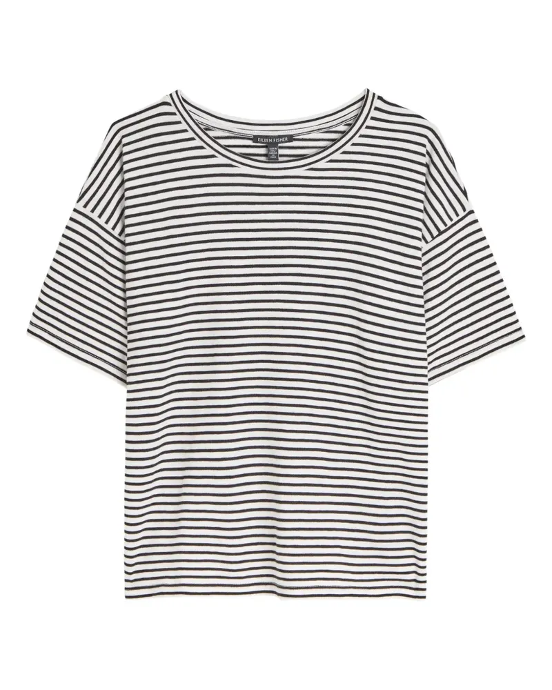 Eileen Fisher striped crew-neck T-shirt - Weiß Weiß