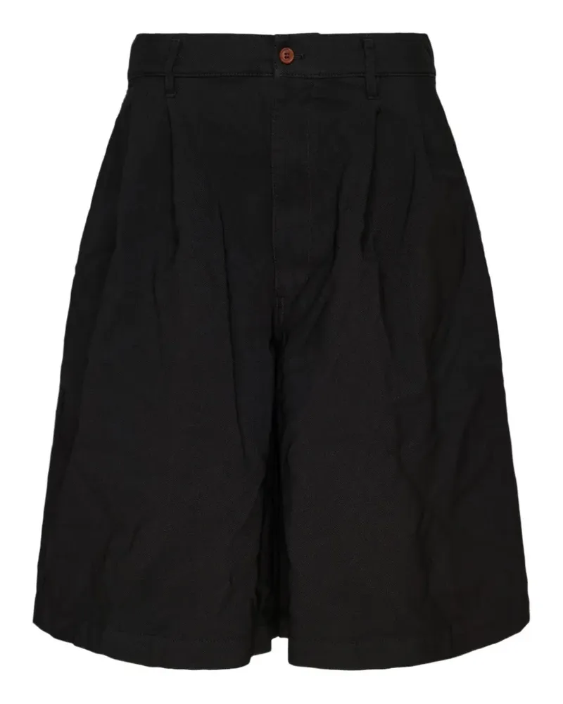 Comme des Garçons Knielange Plissee-Shorts - Schwarz Schwarz