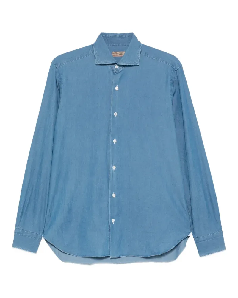 BARBA spread-collar button-up shirt - Blau Blau
