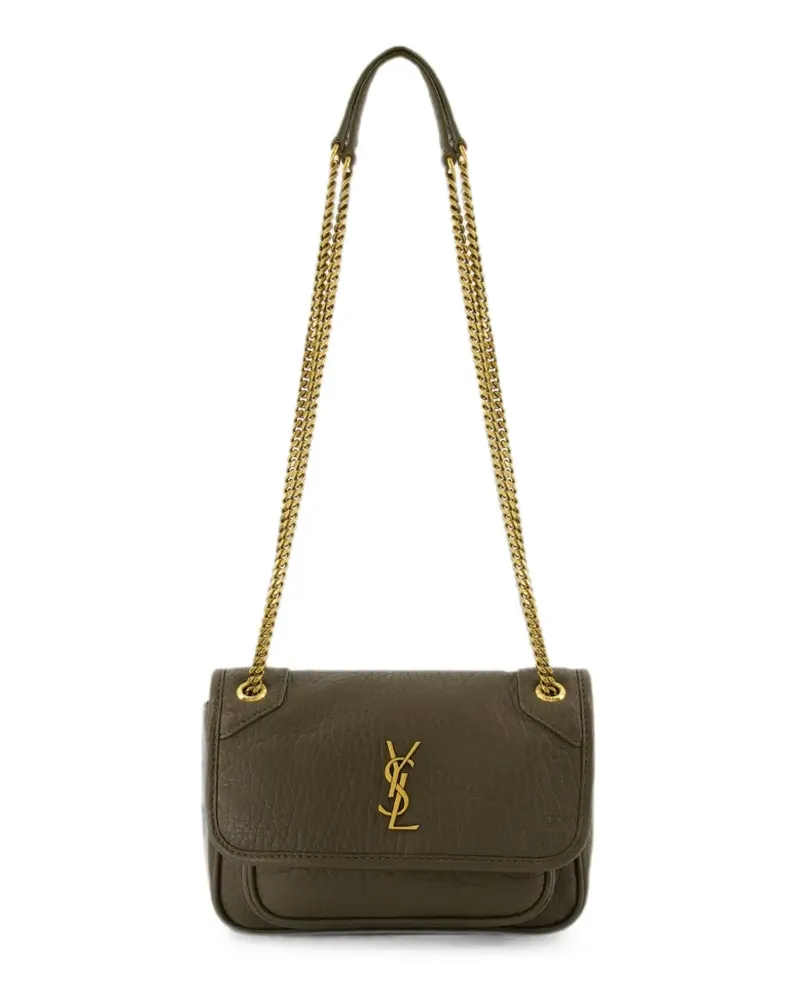 Saint Laurent Niki mini shoulder bag in grained lambskin - Grau Grau