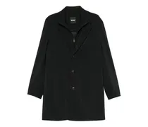 Geknöpfter Mantel mit fallendem Revers - Schwarz