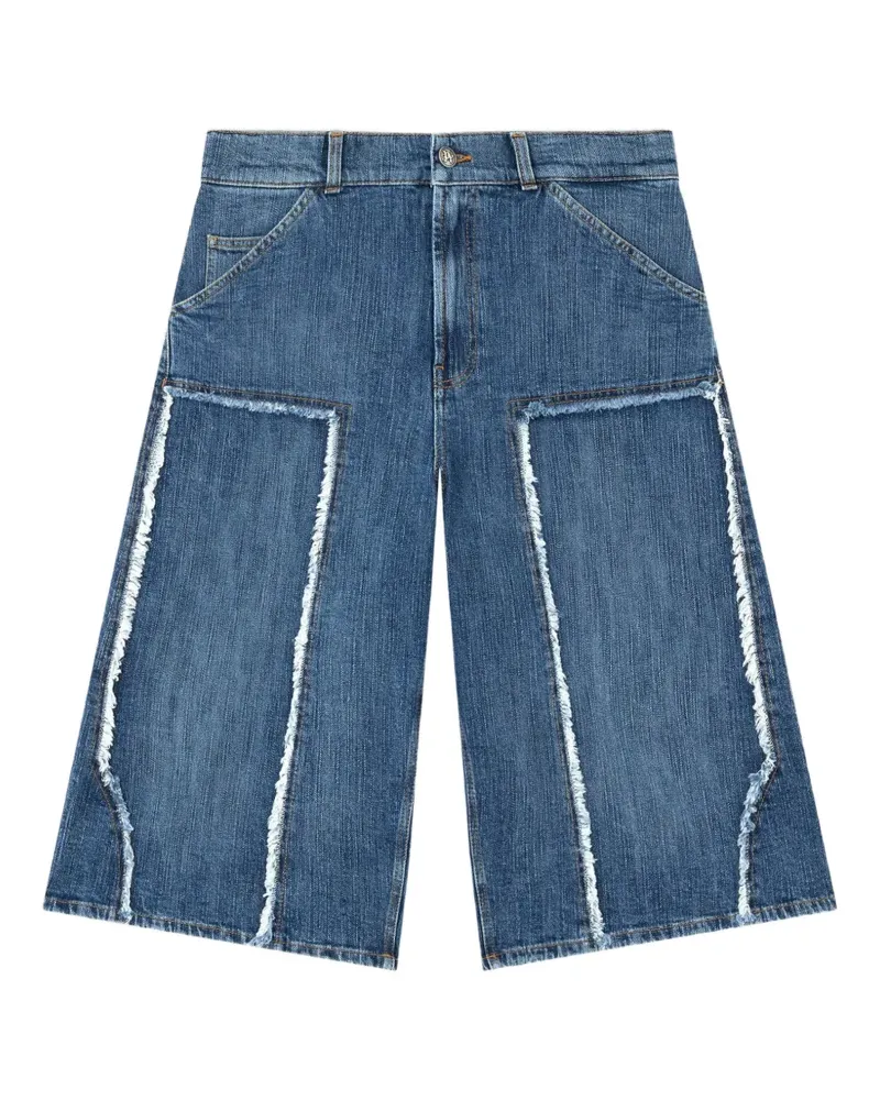 Palm Angels Jeans-Skatershorts mit Logo - Blau Blau