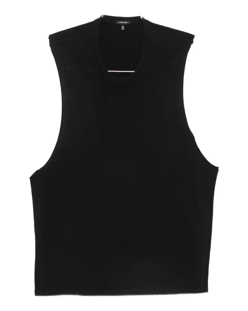 R13 raw-edge sleeveless tank top - Schwarz Schwarz