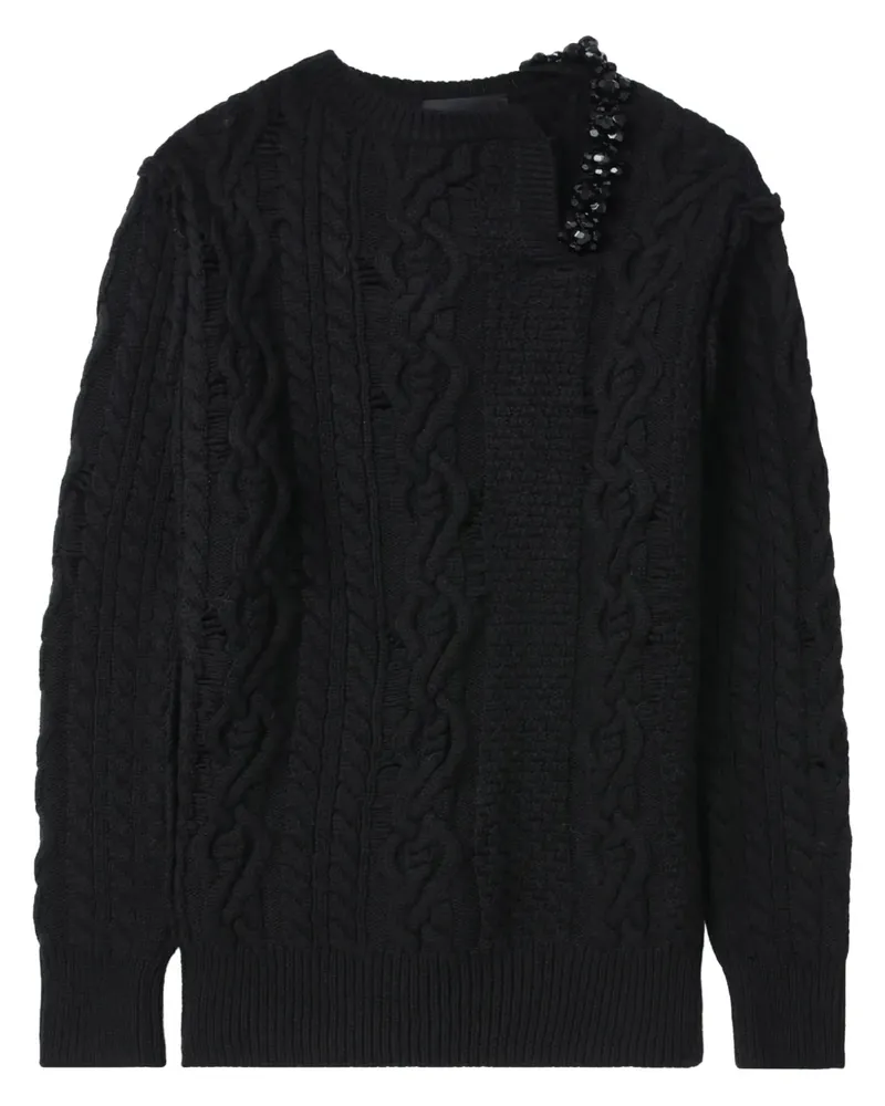 Simone Rocha Pullover mit Zopfmuster - Schwarz Schwarz