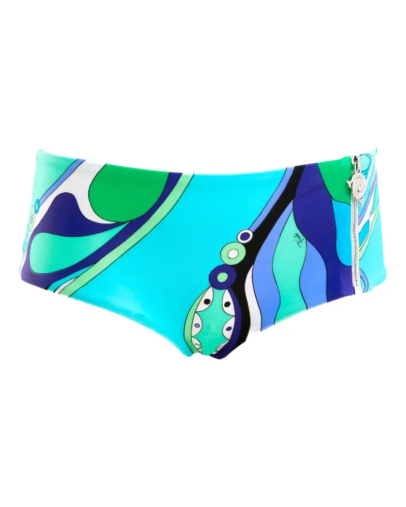 Emilio Pucci Bikinihöschen mit Orchideen-Print - Blau Blau