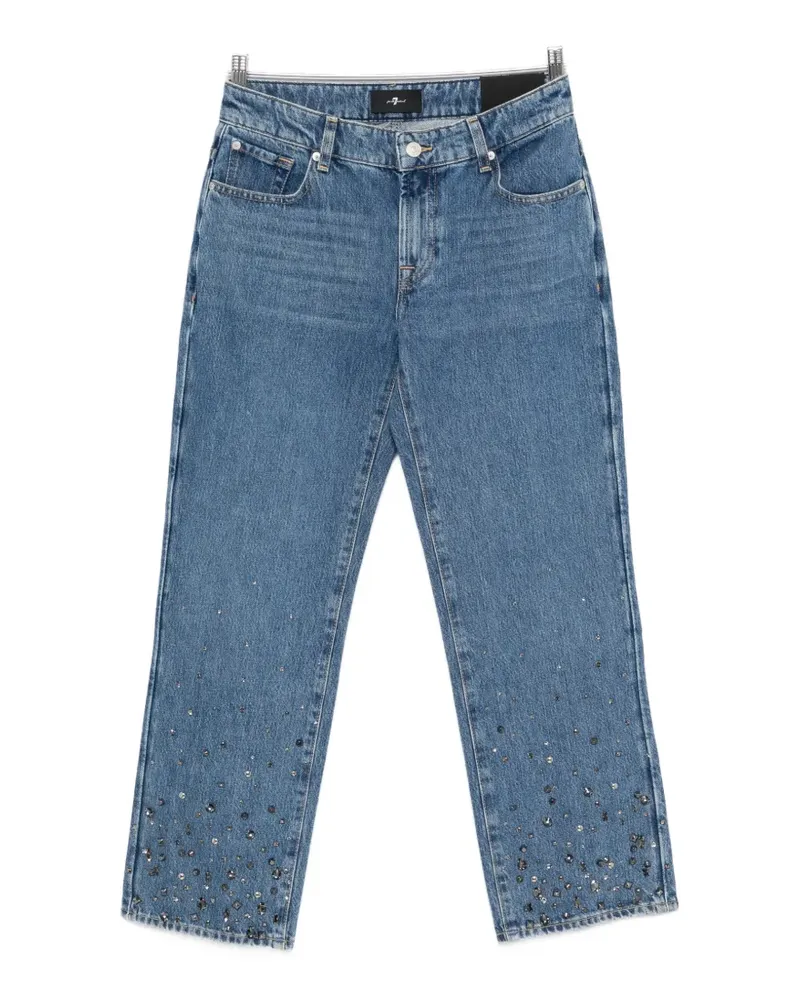 7 for all mankind embellished straight-leg jeans - Blau Blau
