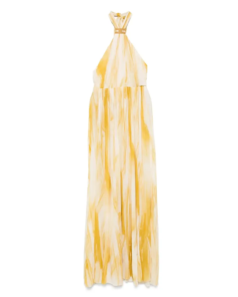 Elisabetta Franchi Maxikleid mit abstraktem Print - Gelb Gelb