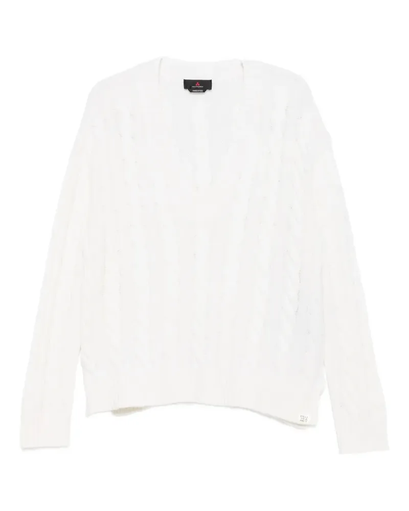 Peuterey Lapierre cable-knit v-neck sweater - Weiß Weiß