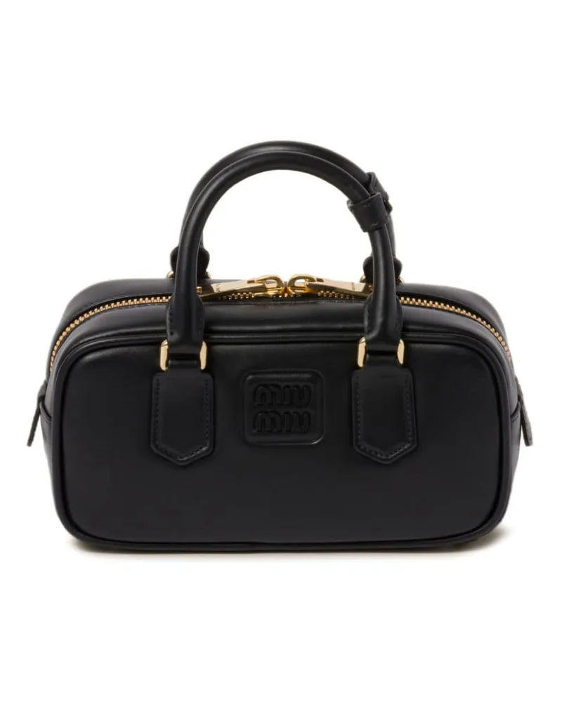 Miu Miu Mini-Tasche mit Logo-Schild Schwarz