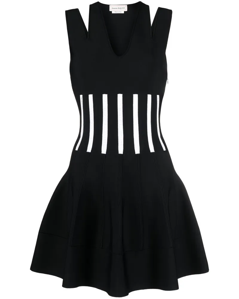 Alexander McQueen Trägerkleid mit V-Ausschnitt - Schwarz Schwarz
