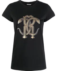 Roberto Cavalli T-Shirt mit Schlangen-Print Schwarz