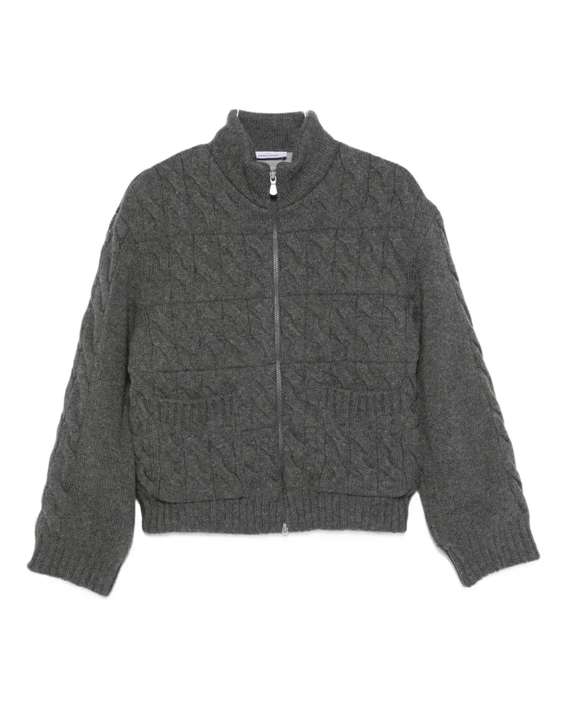 Gran Sasso cable-knit zip jacket - Grau Grau