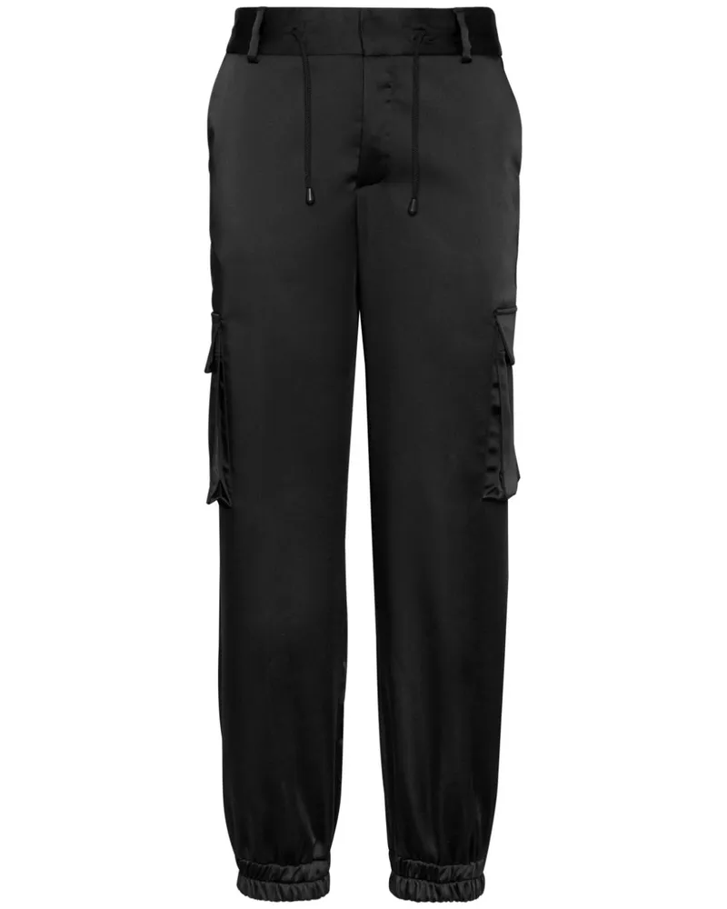 Philipp Plein Cargohose mit Streifendetail - Schwarz Schwarz