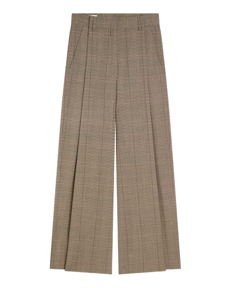 Dries van Noten wide-pleated wool pants - Nude Nude
