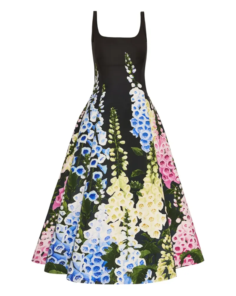 Oscar de la Renta Foxglove Midikleid - Schwarz Schwarz