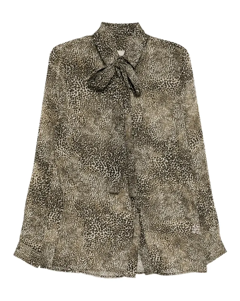 Elie Saab Hemd mit Animalier-Print - Braun Braun