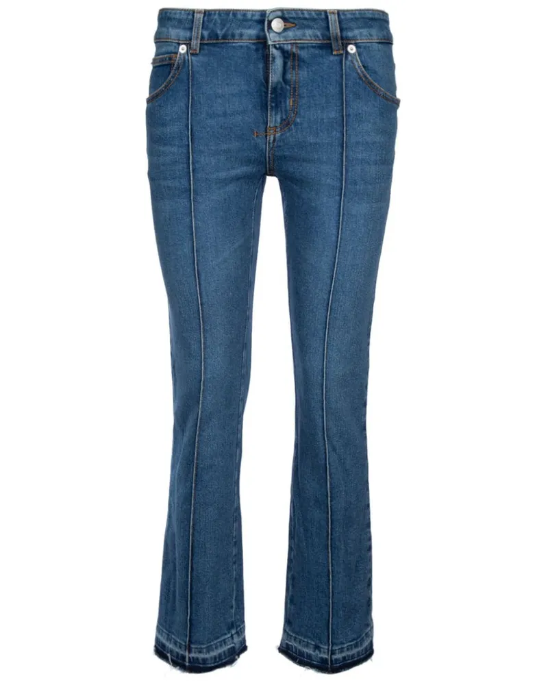 Alexander McQueen Schlagjeans mit Logo-Patch - Blau Blau