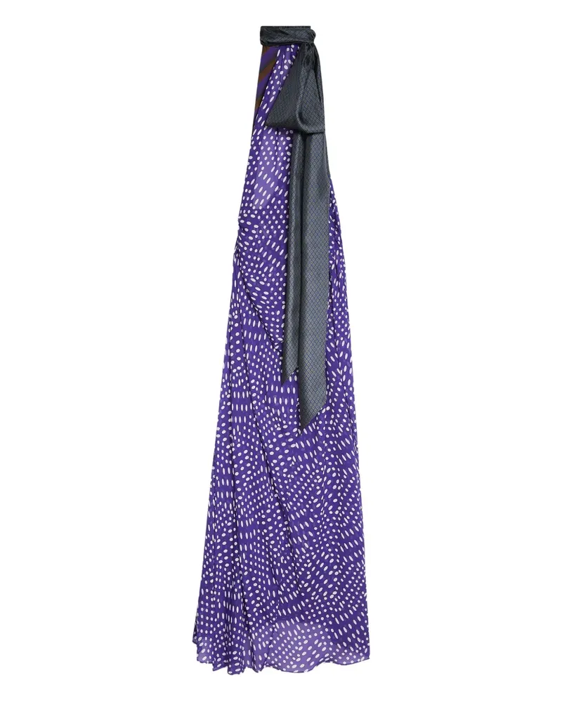 Dries van Noten Gepunktetes Maxikleid - Violett Violett