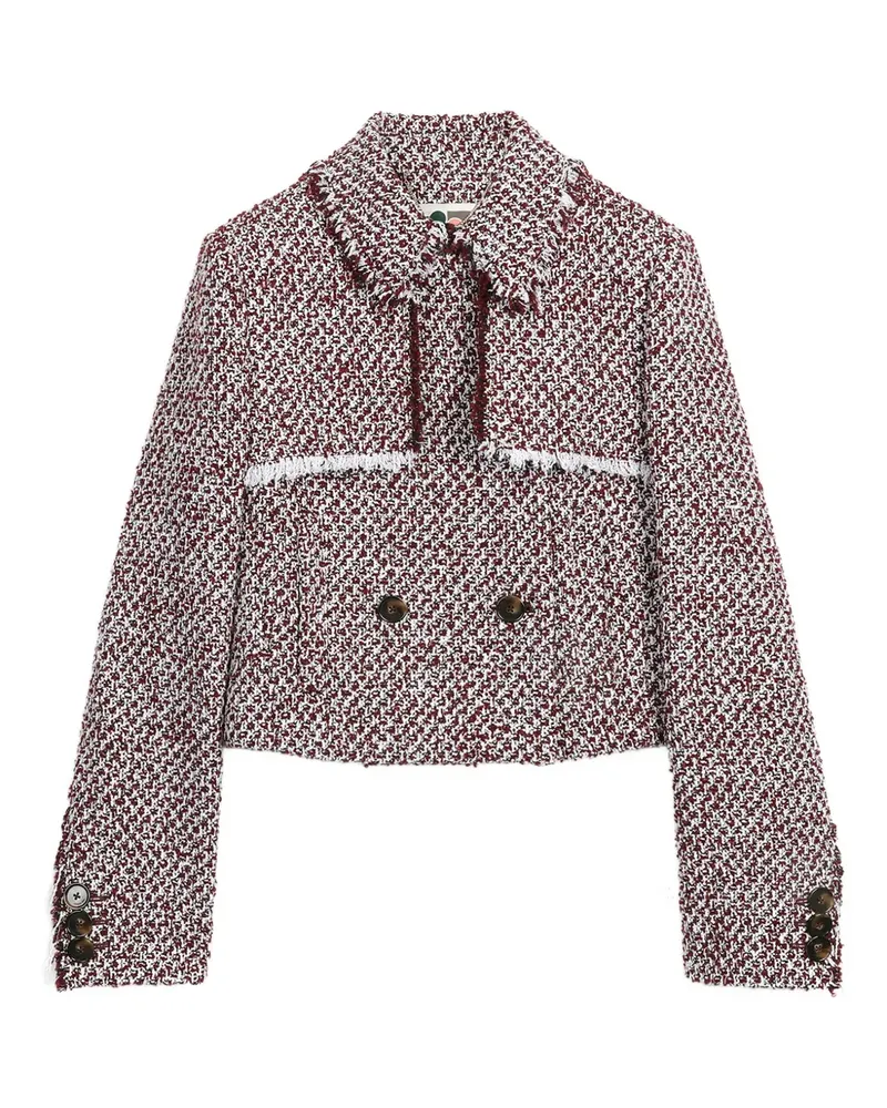 Ports 1961 Strukturierte Cropped-Jacke - Rot Rot