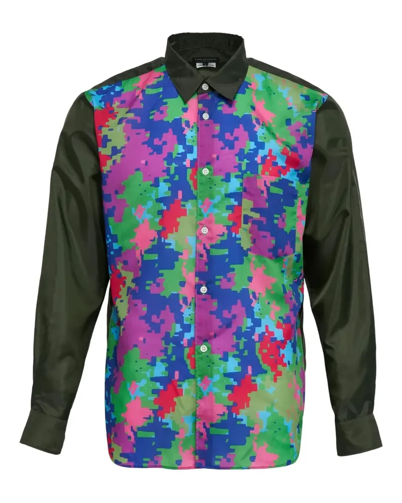 Comme des Garçons Hemd in Colour-Block-Optik - Grün Grün