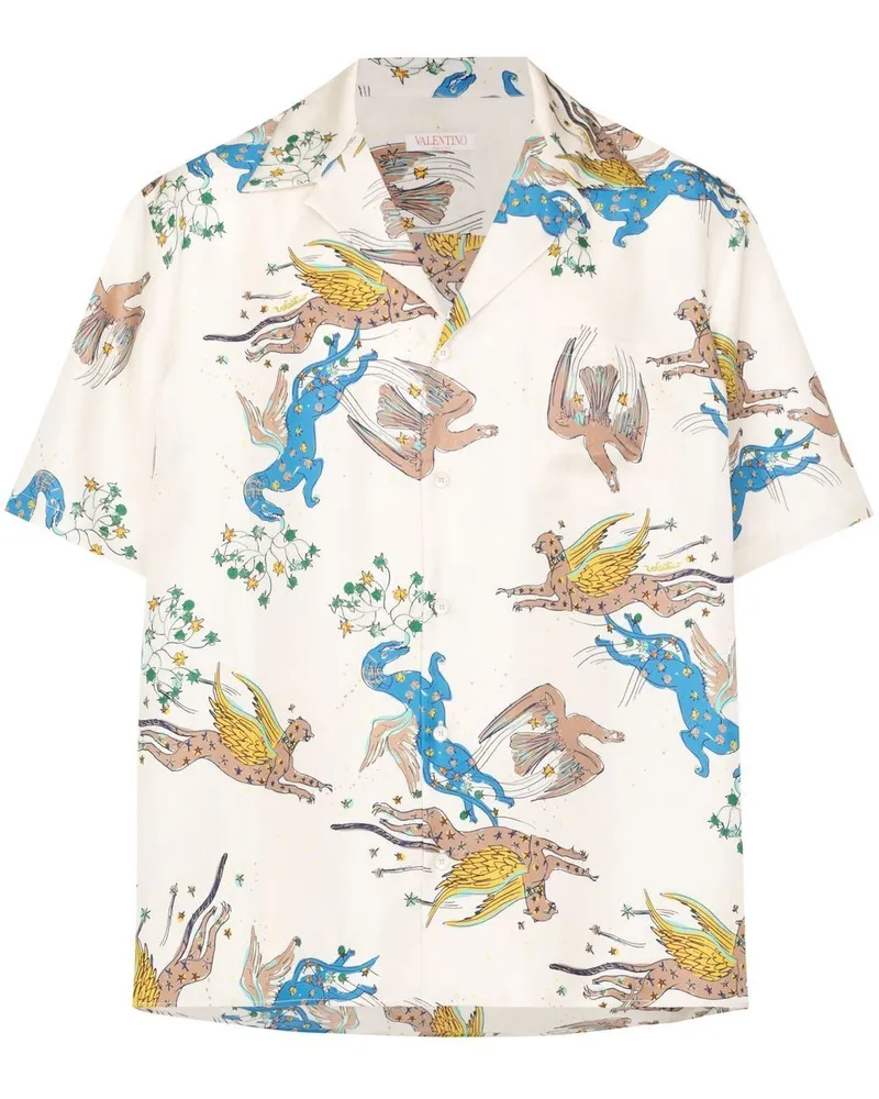 Valentino Garavani Kurzärmeliges Hemd mit Print - Nude Nude