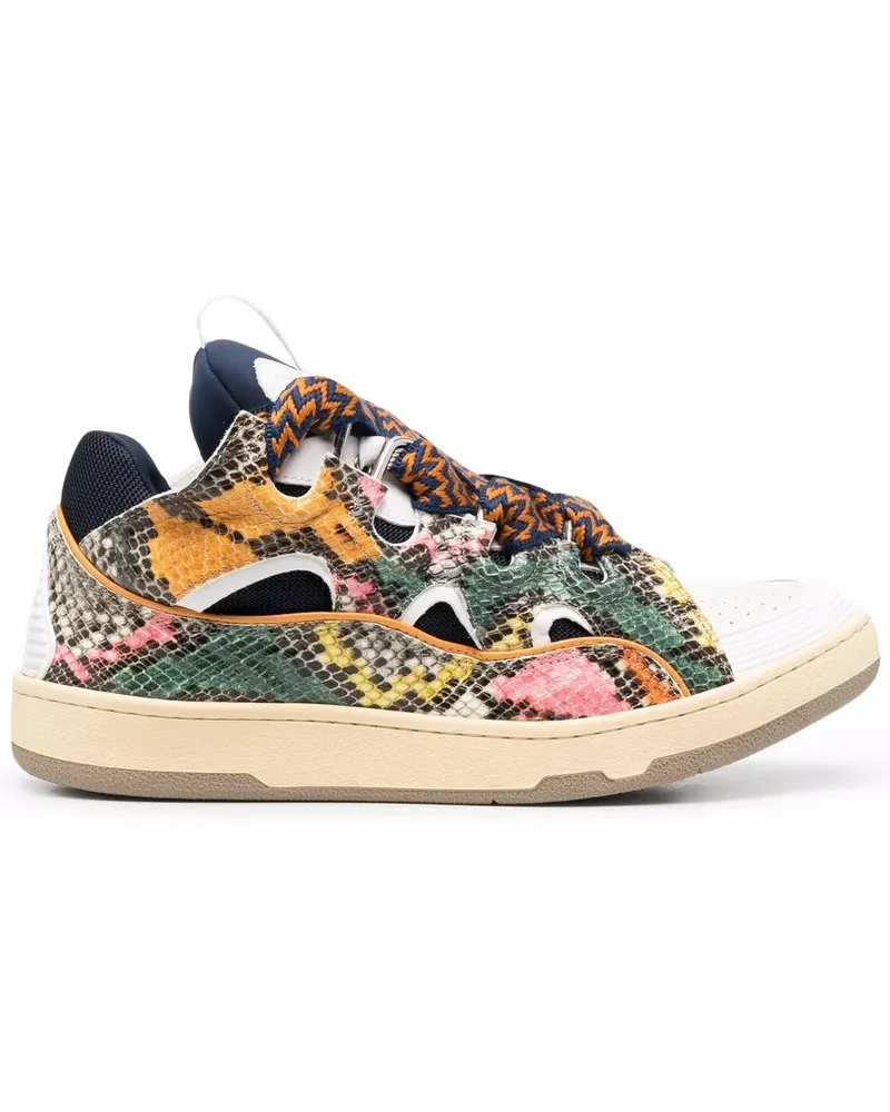 Lanvin Curb Sneakers mit Schlangen-Optik - Weiß Weiß