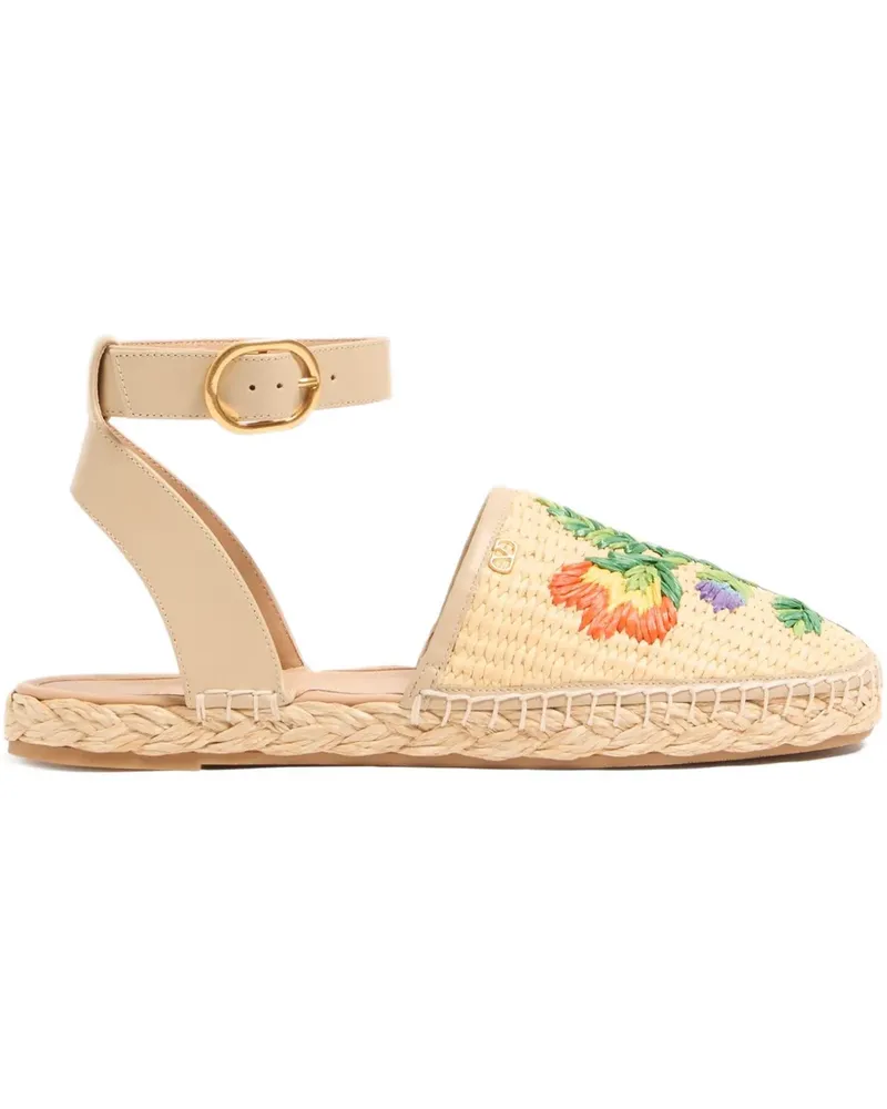 Valentino Garavani Bribri Espadrille mit Blumenstickerei - Nude Nude