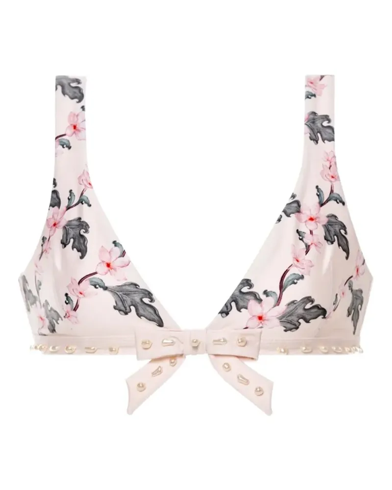 AGUA BENDITA Huerta Anhelo Bikinioberteil mit Blumenprint - Weiß Weiß
