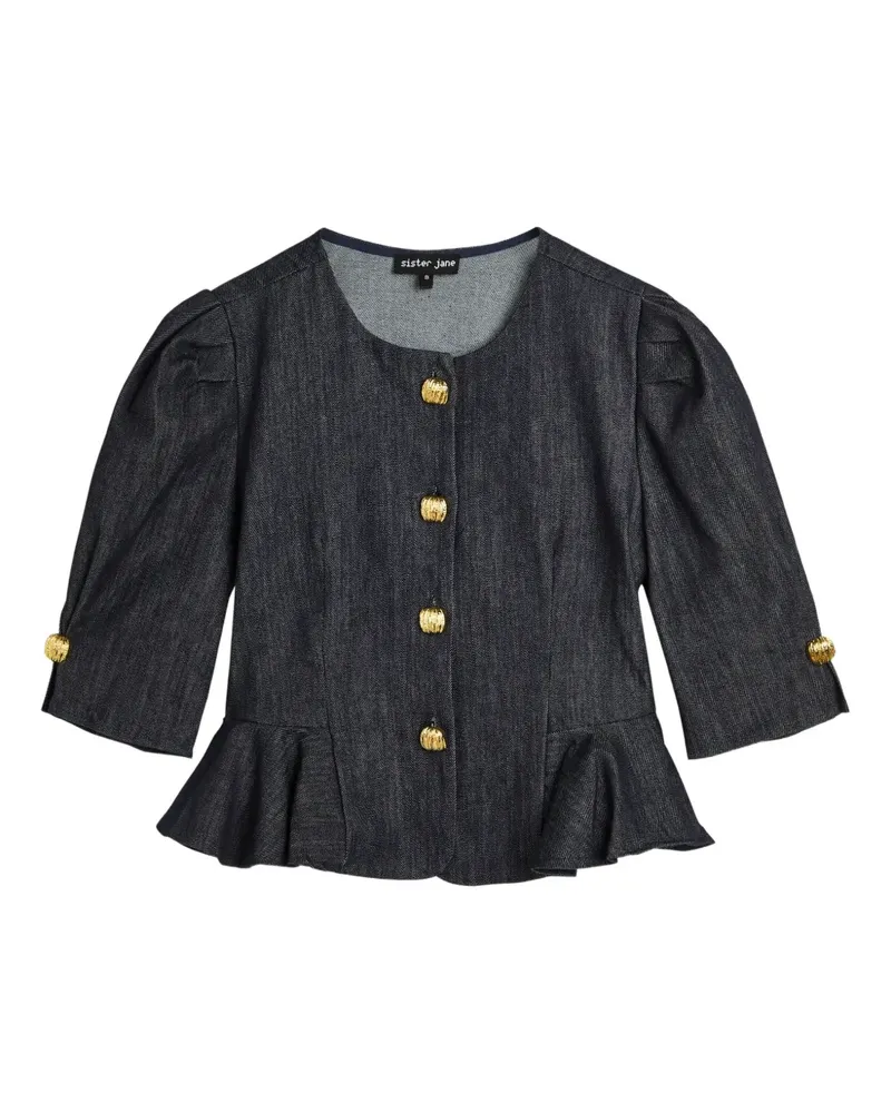 Sister Jane Curio Bluse mit Schößchen - Schwarz Schwarz