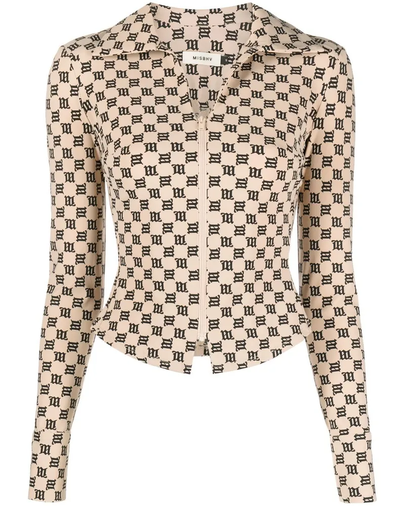 MISBHV Jacke mit Monogramm-Print - Nude Nude