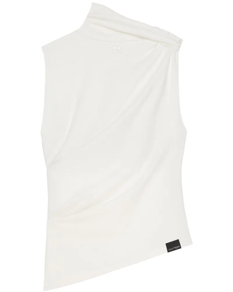 Courrèges Drapiertes Top - Weiß Weiß