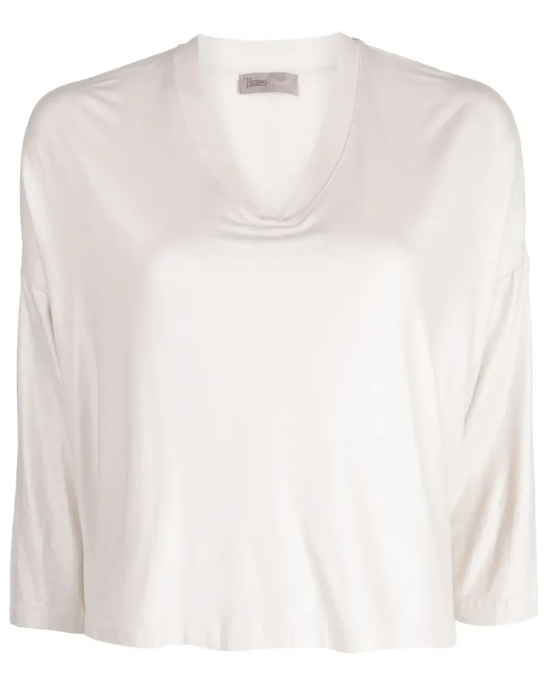 Herno Sweet Satin T-Shirt aus Satin - Nude Nude