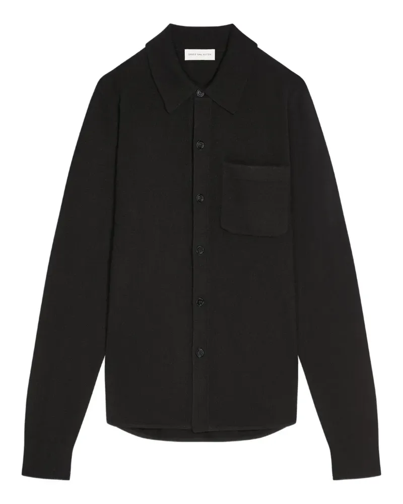Dries van Noten Hemd aus Kaschmir - Schwarz Schwarz