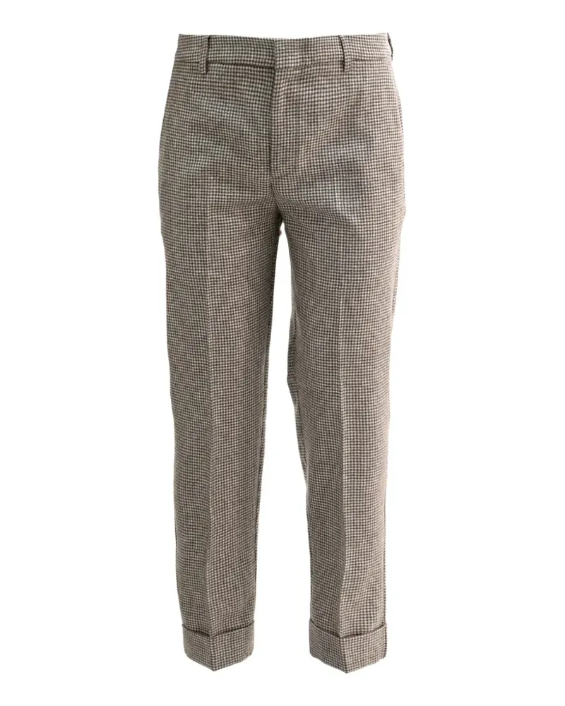 CRUNA houndstooth turn-up trousers - Braun Braun