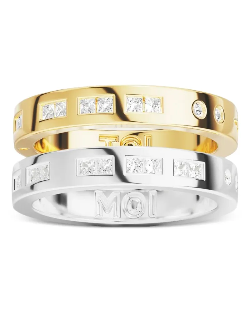 APM Monaco Duo Morse Toi Moi Ringe - Weiß Weiß